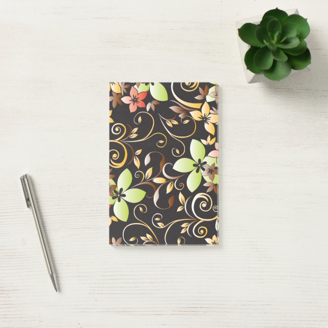 Notas Post-it® Papel de pared de flores 4 (Oficina)