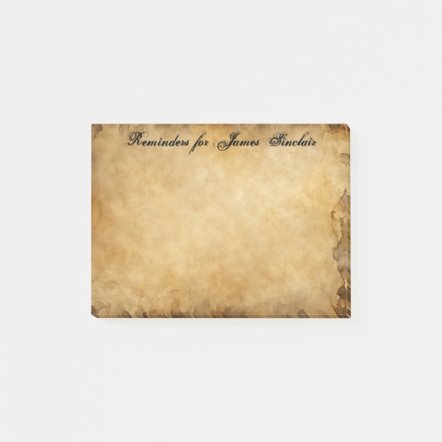 Notas Post-it® Papel de pergamino desgarrado en viejas roturas (Anverso)