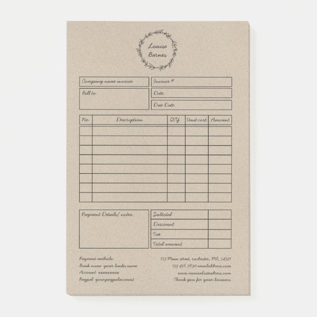 Notas Post-it® papel marrón rústico (Anverso)