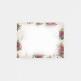 Notas Post-it® Papel pintado antiguo del rosa rojo