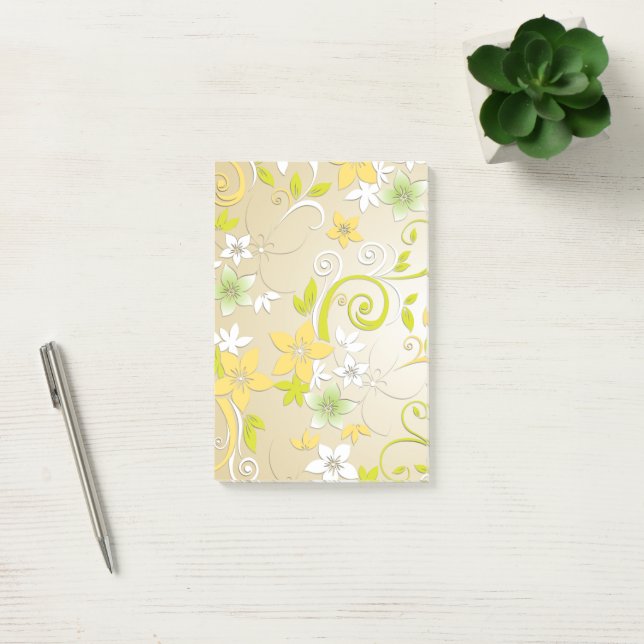 Notas Post-it® Papel pintado de flores 3 (Oficina)