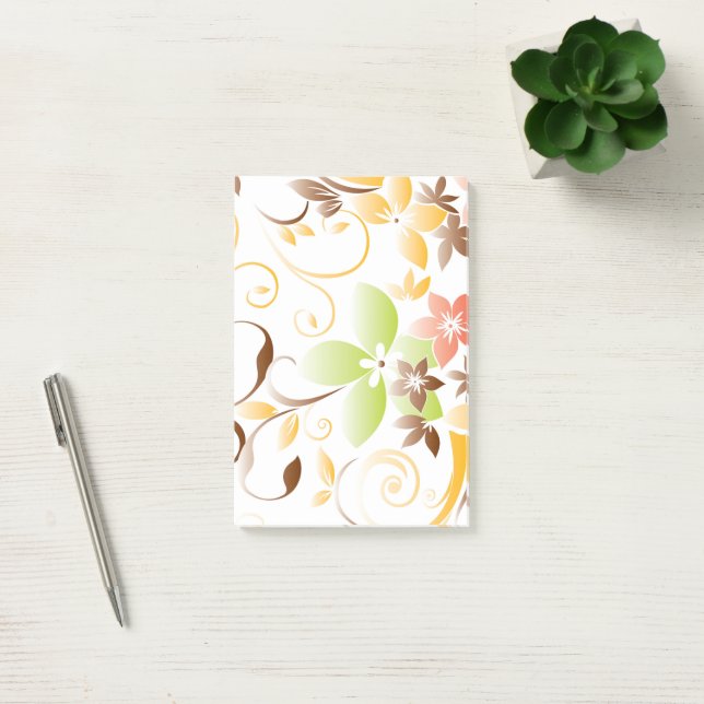 Notas Post-it® Papel pintado de flores 5 (Oficina)