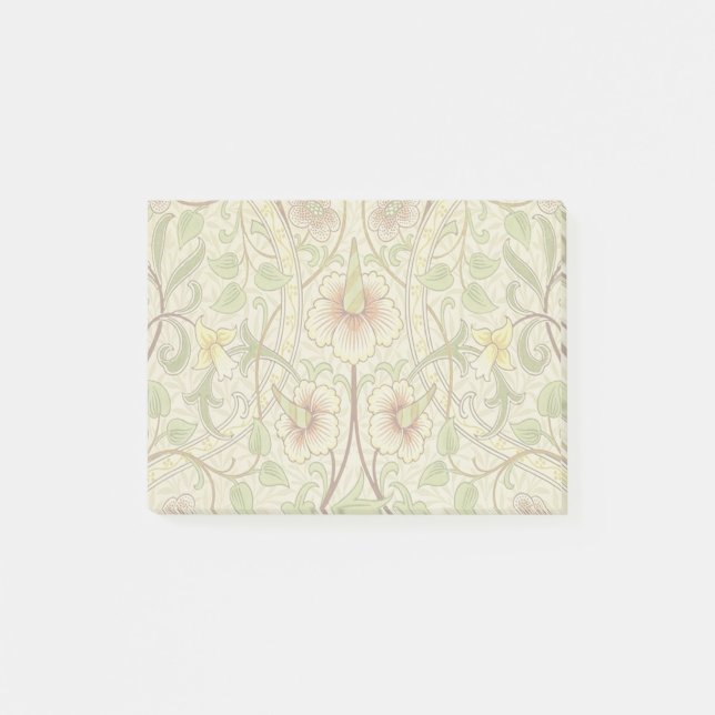 Notas Post-it® Papel pintado de flores clásico Narciso de William (Anverso)