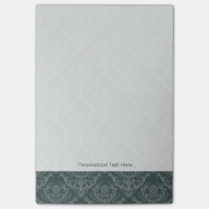 Notas Post-it® Papel pintado floral verde de lujo del damasco