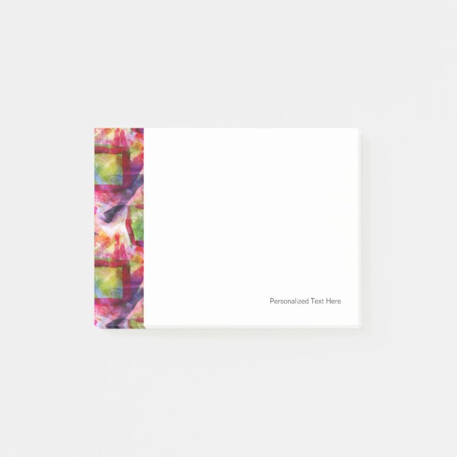 Notas Post-it® Papel pintado verde, rojo abstracto (Anverso)