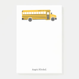 Notas Post-it® Papelería personal de autobús escolar amarillo