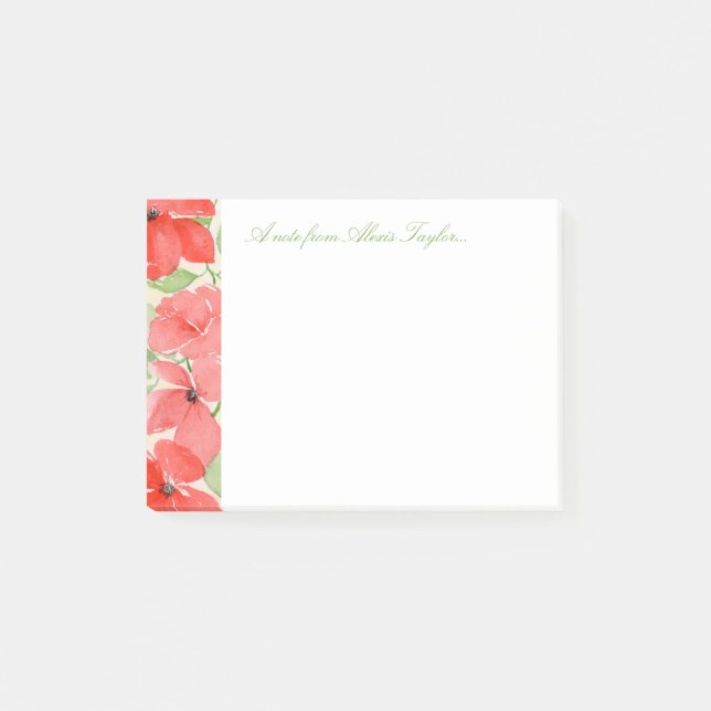 Notas Post-it® Papeles rojos de verano (Anverso)