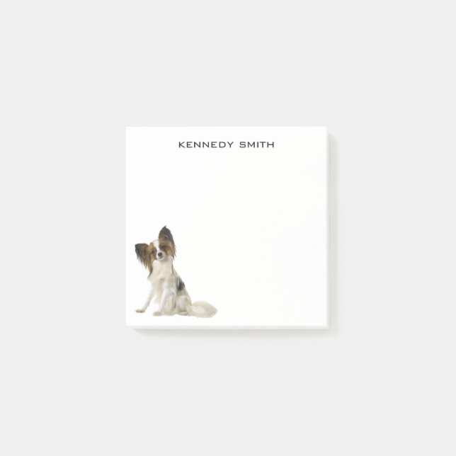 Notas Post-it® Papillon Dog Photo Personalized Post-It Notes (Anverso)