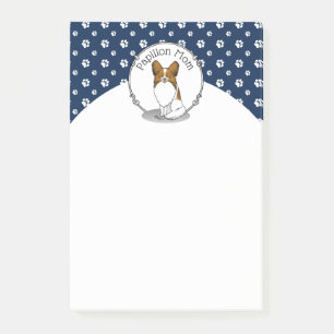 Notas Post-it® Papillon Mom Pap Mom (blanco y estable) Cute Dog M