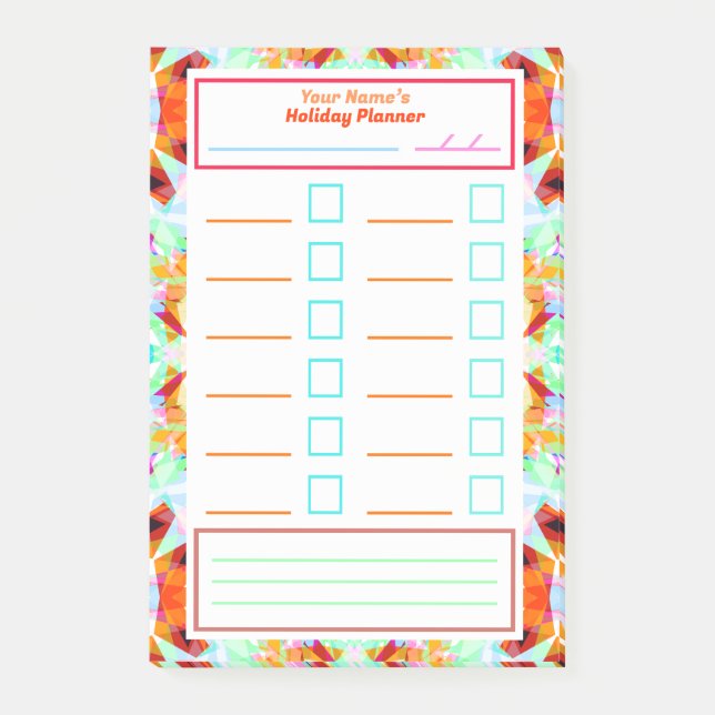 Notas Post-it® Paquete del planificador de tareas de vacaciones p (Anverso)