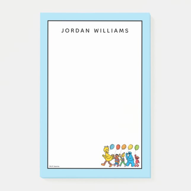 Notas Post-it® Paquetes de Plaza Sésamo| Globos Fiestas (Anverso)