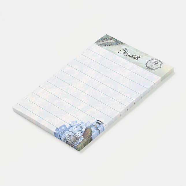 Notas Post-it® Paquetes reales e hidrangea personalizados (En perspectiva)