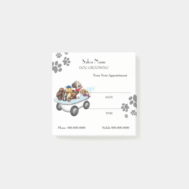 Notas Post-it® para cita de aseo de perro lindo (Anverso)