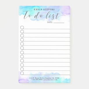 Notas Post-it® Para enumerar el fondo de las acuarelas de la tipo