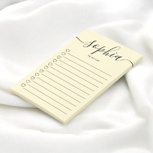 Notas Post-it® Para hacer List Script Hearts Yellow Notes