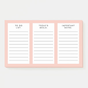 Notas Post-it® para hacer lista plan de comidas fechas importante