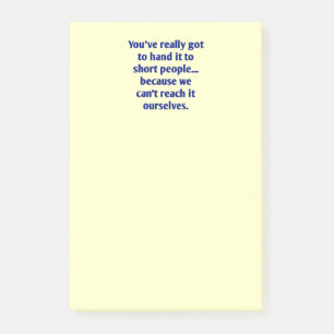 Notas Post-it® Para la gente corta con un sentido del humor