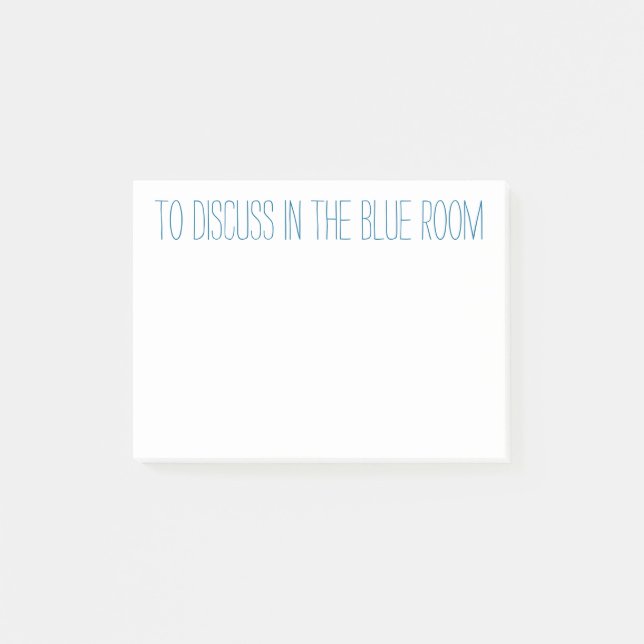 Notas Post-it® Para ser discutido en el cuarto azul (Anverso)