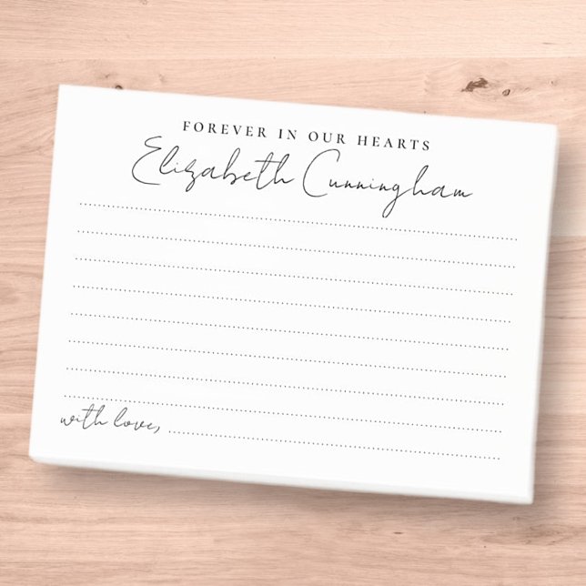 Notas Post-it® Para siempre en nuestros corazones el funeral comp (Subido por el creador)