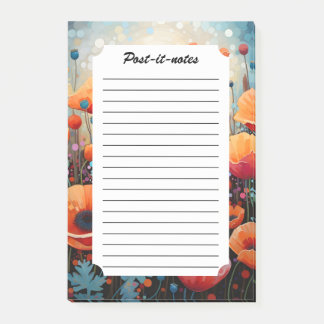 Notas Post-it® Paraíso de adormidera de verano dorado