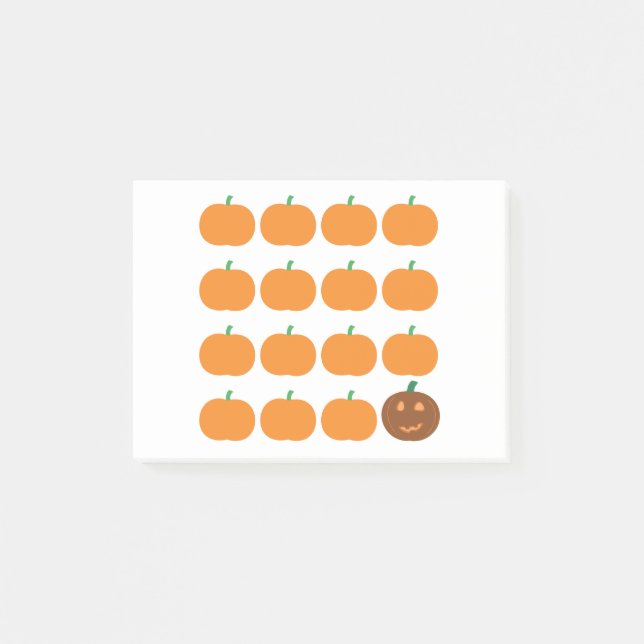 Notas Post-it® Parche de calabaza cuta de Halloween (Anverso)
