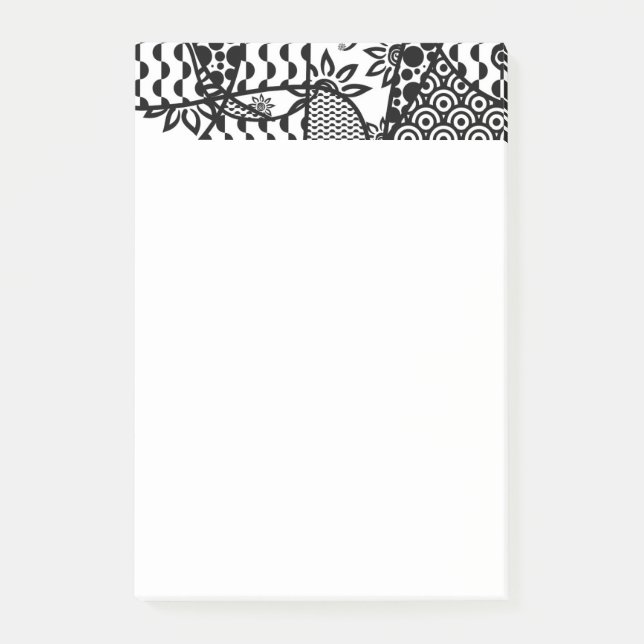 Notas Post-it® Parche de Patchwork de Patrón Negro y Blanco 03 (Anverso)