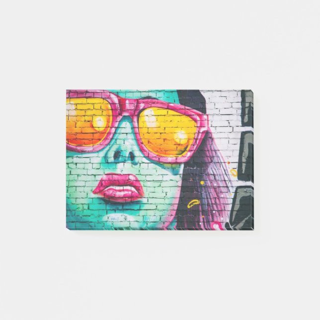 Notas Post-it® pared de graffiti (Anverso)