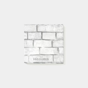 Notas Post-it® Pared de ladrillo blanco Añadir nombre 3x3