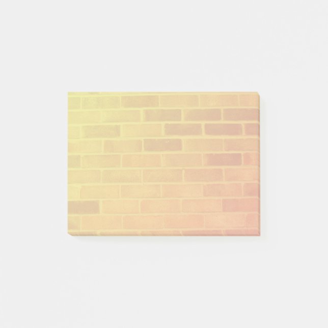 Notas Post-it® Pared de ladrillo en naranja y amarillo (Anverso)