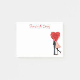 Notas Post-it® Pareja Chica Watercolor Heart Fashion