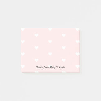 Notas Post-it® Pareja de boda romántica con patrón de corazón ros
