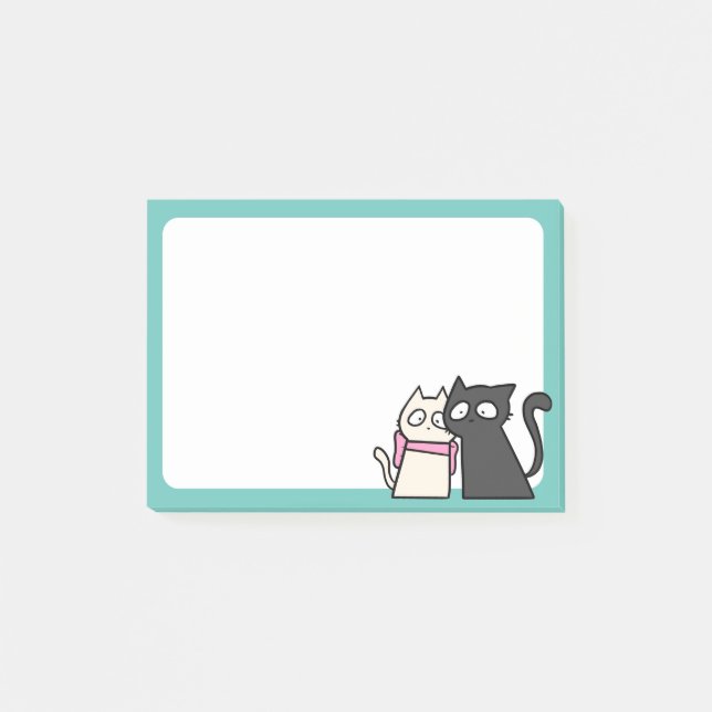 Notas Post-it® pareja de gatos 3x4 (Anverso)
