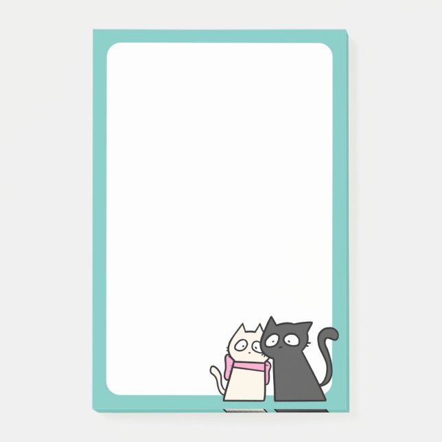 Notas Post-it® pareja de gatos 4x6 (Anverso)