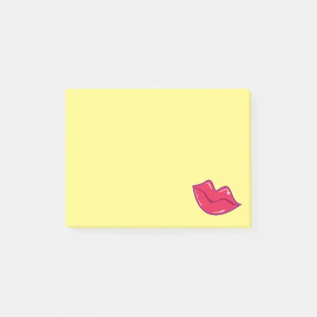 Notas Post-it® Pareja de labios rojos (Anverso)