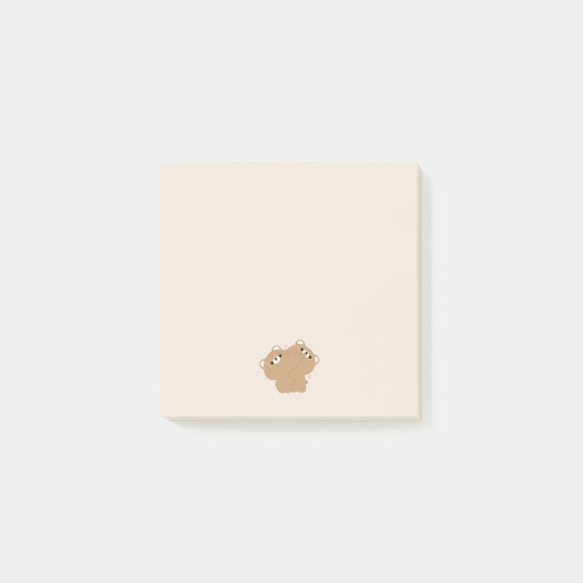 Notas Post-it® Pareja De Oso Marrón Cute (Anverso)