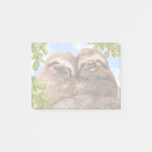 Notas Post-it® Pareja de Perezosos (Anverso)