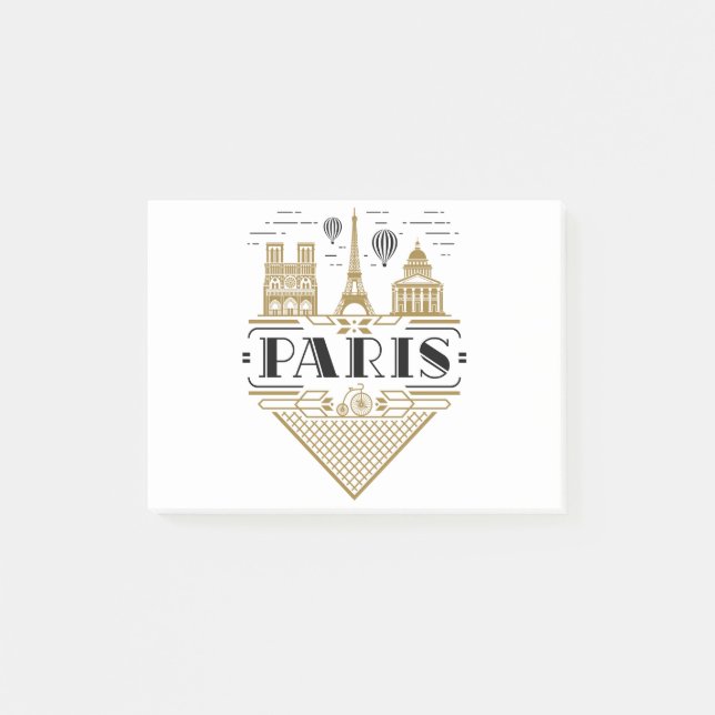 Notas Post-it® París Francia Art Deco Estética (Anverso)