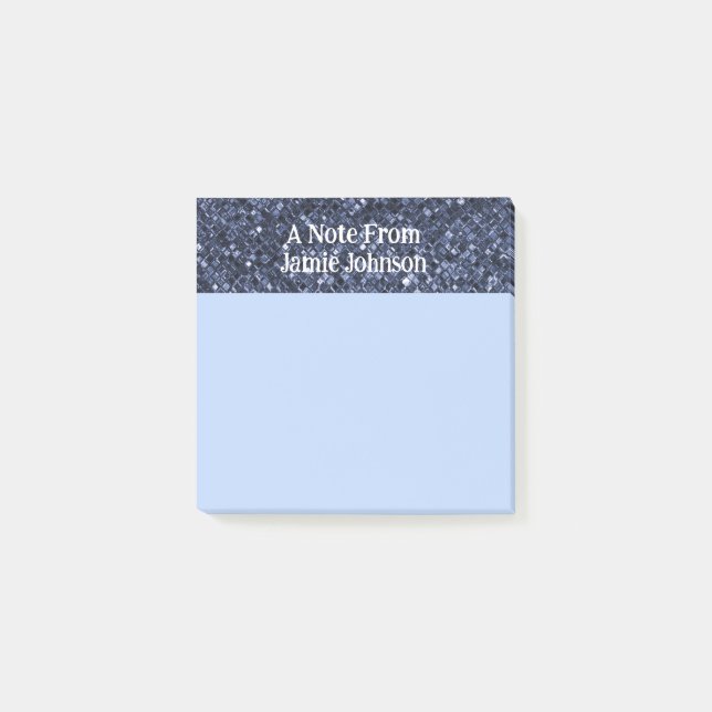 Notas Post-it® Parkles Purpurina azul índigo personalizado (Anverso)