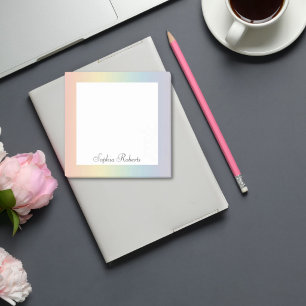 Notas Post-it® Pastel Arcoíris Nombre Personalizado 