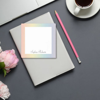 Notas Post-it® Pastel Arcoíris Nombre Personalizado