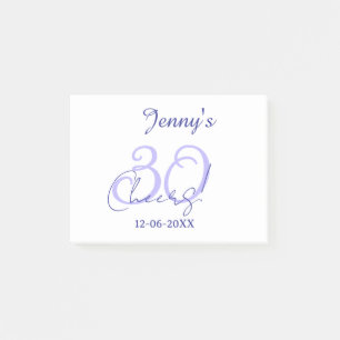 Notas Post-it® Pastel celebra 30 cumpleaños nombre elegante púrpu