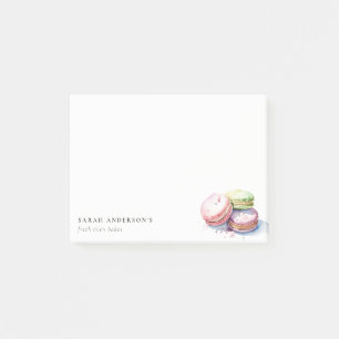 Notas Post-it® Pastel de colorido acuático Macarons Panadería fra