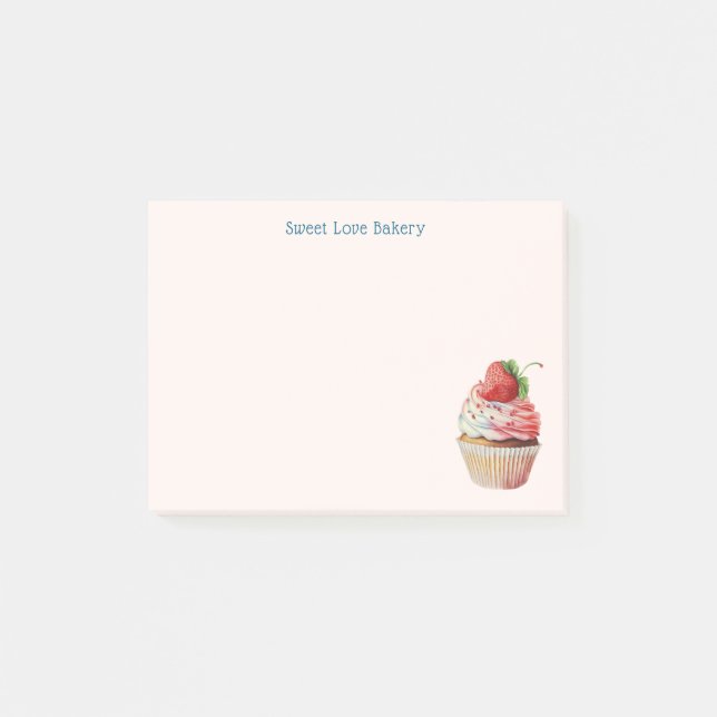 Notas Post-it® Pastel de fresa postre dulce (Anverso)