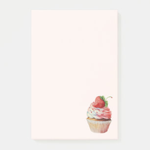 Notas Post-it® Pastel de fresa postre dulce