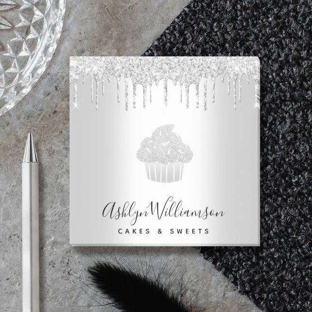 Notas Post-it® Pastel de pastelería Purpurina de Plata Chef (Subido por el creador)