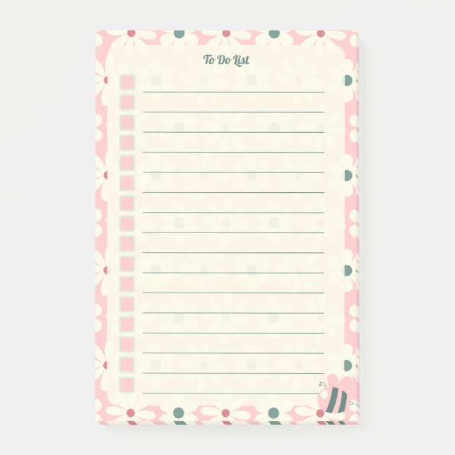 Notas Post-it® Pastel Floral To Do List Planner Design (Anverso)