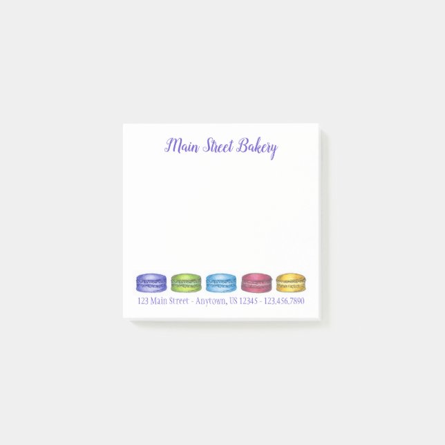 Notas Post-it® Pastel francés Macaron Cookies Bakery Pastry Chef (Anverso)