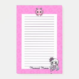Notas Post-it® Pastel Gótico Kawaii Mermaid Memos 4x6 Notepad