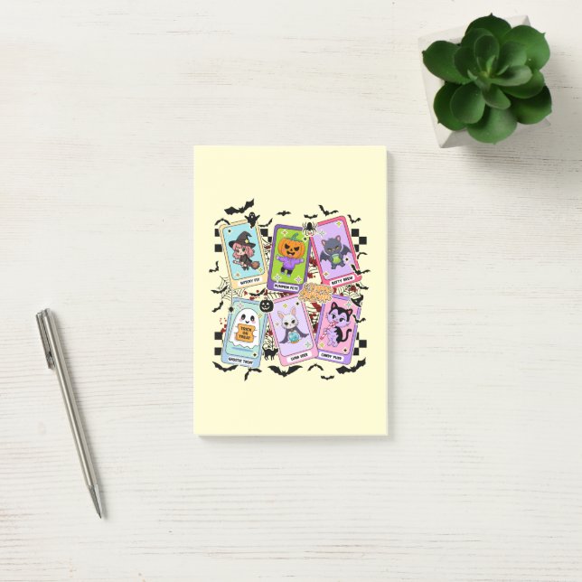 Notas Post-it® Pastel Halloween Tarot Cards Kawaii Ghost Style (Oficina)