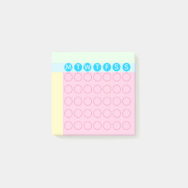 Notas Post-it® Pastel Mini Calendario Círculos del rastreador de 